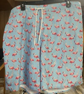 St. John's Bay- Mens Blue Flamingo Swim Trunks, Size: L  9'' INSEAM - Picture 1 of 6