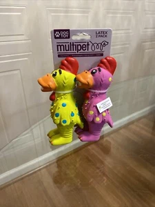 Multipet Globken latex Chicken 5.5" XS Assorted colors Dog Toy Squeaker Set - Picture 1 of 6