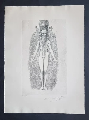 Ernst Fuchs "Die Darstellung des Adam Kadmon", handsignierte Originalradierung - Bild 1 von 4