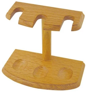 Pipe Stand - 3 Pipe - Oak - Picture 1 of 1