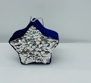 Sequins Blue Star Decorative Hanging Christmas Box - Picture 1 of 8