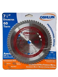 Oshlun SBNF-072560 7-1/4"x60T Blade - 5/8"/Diamond Arbor - Non-Ferrous - Picture 1 of 2