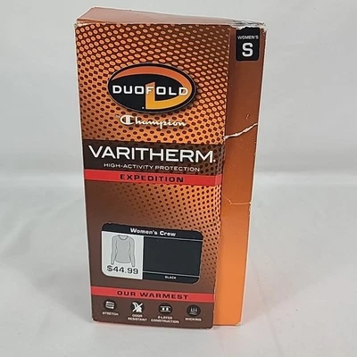 NUEVO Top Champion Duofold Varitherm Para Mujer Negro Crew Manga Larga Talla S Foto 1 de 4