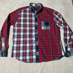 J Crew Herren XL Slim UnTucked Flex Washed Karo Button Down Hemd Rot Grün - Bild 1 von 6