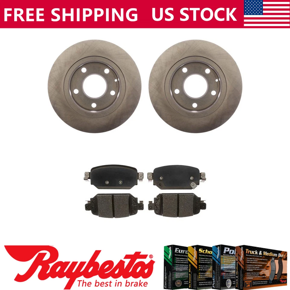 Kit de rotores de freno traseros + pastillas de cerámica y herrajes para Mazda 3 2017-2018 Foto 1 de 4