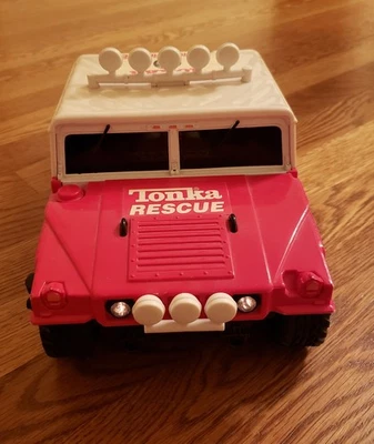 Vintage 2000 Tonka Hummer Fire Rescue Toy Truck Lights Sounds Talks Hasbro 13" - Image 1 of 4