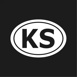 Kansas KS Initials Vinyl Decal Window Oval KS Laptop Sticker - Picture 1 of 12