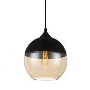 Chandelier glass sphere cognac aesthetic exposed bulb - Picture 1 of 2