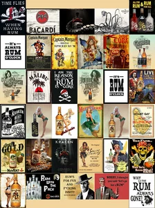 Multi-Listing Rum pirate alcohol bar mancave metal plaques signs posters - Picture 1 of 36