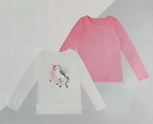 Member's Mark Girl's 2-Pack My Favorite Long Sleeve Tees Unicorn Pink Size 10/12 - Picture 1 of 6