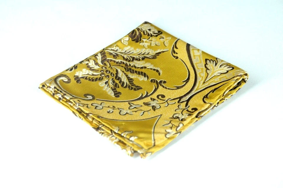 Lord R Colton Masterworks Pocket Square - Bristol Gold Floral Silk - $75 New - Image 1 of 2