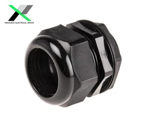 M50 50mm Nylon Cable Glands, Black, Metric Thread, IP68 Waterproof x 2 - Bild 1 von 2