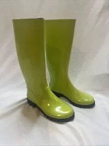 Ralph Lauren Polo Sport Damen limettengrün Gummi Regen hohe Knie Stiefel 10B - Bild 1 von 8