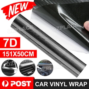 50cm x1.52M 7D Black Carbon Fibre Fiber Vinyl Car Wrap Air Release Film AU - Picture 1 of 9