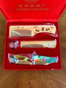 Boxwood Handmade Natural Wooden Hair Comb Decoration Comb Fine Tooth Comb - Picture 1 of 12
