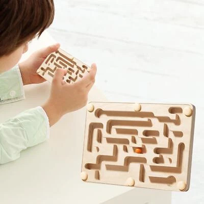 Wooden Labyrinth Board Game Brain Teaser Marble Maze Activity Board Brain Teaser - Image 1 of 4