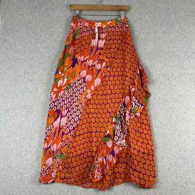 Maeve Anthropologie Maxi Skirt Womens 0 Floral Ruffle Patchwork Boho Artsy NWT - Image 1 of 4