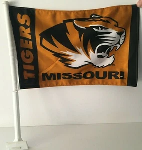 Universidad de Missouri Tigres Mizzou Coche Auto Ventana Ventilador Bandera Coche Montaje 2 Caras - Imagen 1 de 4