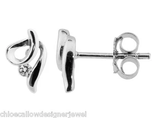 Hermoso regalo conjunto de aretes remolinos de cristal circonita cúbica de plata esterlina para damas  - Imagen 1 de 1