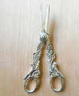 Vintage Silver Plated Unbranded Grapes & Fox Shears-Scissors--6 Inches Long