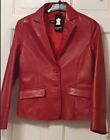 Woodland Womens Red Leather Jacket UK Size 12 £249