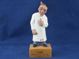 FIGURA DE DENTISTA Madera Tallada Pintada a Mano Arte Popular De Colección Años 40 Alemania - Imagen 1 de 9