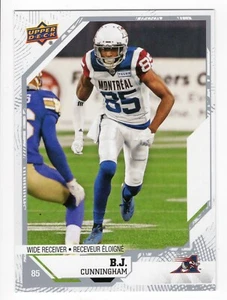 2019 UD CFL B.J. Cunningham Card #106 Montreal Alouettes Michigan State - Picture 1 of 2