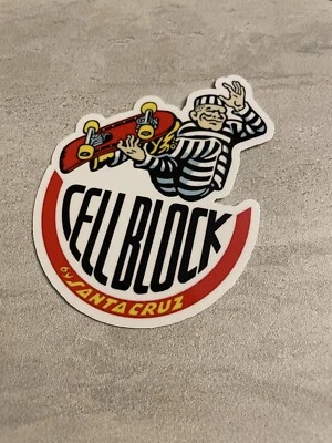 Santa Cruz Skateboard Sticker Decal Waterproof Vinyl 3.5” Vintage Cell Block