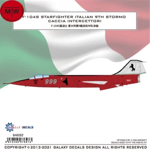 Calcomanía 1/48 F-104S Starfighter Italian 9th Stormo Caccia Intercettori para cinética - Imagen 1 de 7