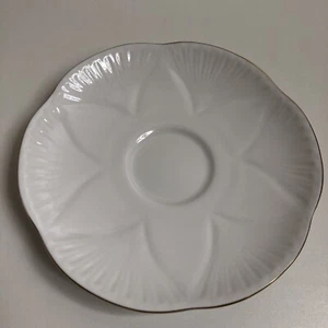 Vintage Shelley Saucer Only White Tulip Gold Trim Fine Bone China England Mint - Picture 1 of 12