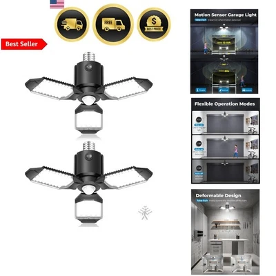 Motion Sensor Garage Lights 2 Pack LED Shop Lights Bright Indoor 8000LM - Image 1 of 4