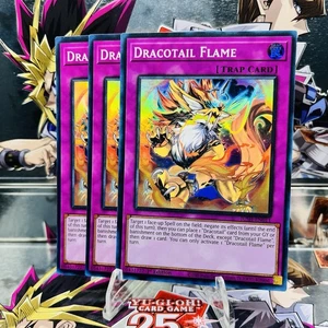 3x Yugioh Playset Dracotail Flame JUSH-EN011 Super Rare 1st Ed Near Mint - Picture 1 of 1
