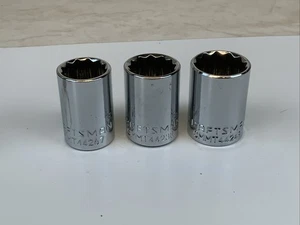 Craftsman 3pc 1/2 Drive 12pt Metric Sockets, 18mm 19mm 21mm, CMMT Series  Yellow - Picture 1 of 6