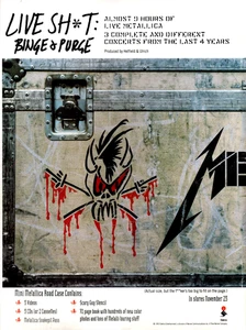 De colección METALLICA LIVE SH*T BINGE & PURGE REVISTA ANUNCIO IMPRESO Caja Set Lanzamiento Pinup Anuncio - Imagen 1 de 1
