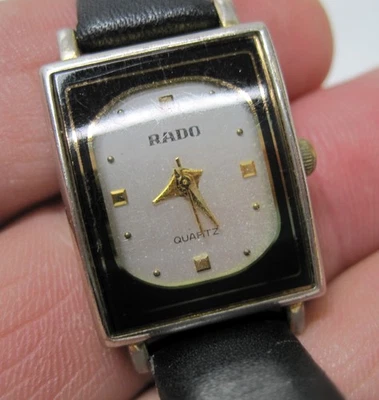 Vintage Rado Ladies Quartz Analog Watch Square Black - Image 1 of 4