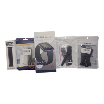 Fitbit Versa 2 SmartWatch schwarz - mit diversen Armbändern OVP - Bild 1 von 4
