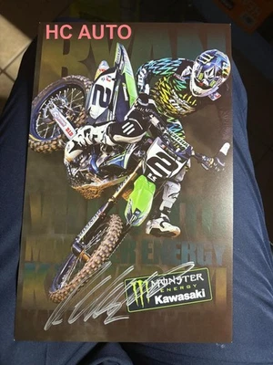 TARJETA FOTOGRÁFICA KAWASAKI 7X11 7x11 firmada por Ryan Villopoto. RYAN DUNGEY, KEN ROCZEN Foto 1 de 3