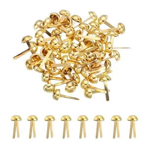 120 Stück Brads Papierverschlüsse, 6x13 mm Metall Rundkopf Spaltnadeln, Golden - Bild 1 von 6