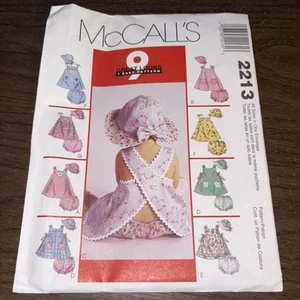 McCALL'S UNCUT Vintage Pattern 2213 Infants S M L XL Dresses Panties Bonnet Hat - Picture 1 of 3
