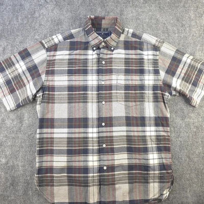 Винтажная спортивная рубашка Ralph Lauren средний короткий рукав многоцветная клетчатая на пуговицах - Изображение 1 из 4