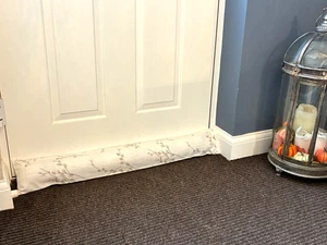 94cm (37") Draught excluder In Laura Ashley pussy willow off white dove grey - Picture 1 of 3
