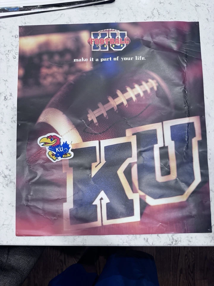 VTG 1998 Kansas Jayhawks KU Football Team Seniors Poster BH - Image 1 of 4