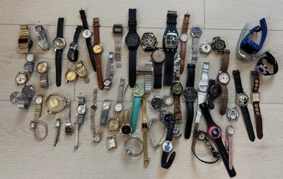 Lote de 50+ relojes vintage y modernos Caravelle Seiko Texas Casio Gruen Fossil Pulsar - Imagen 1 de 4