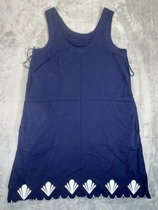 Calypso St. Barth Linen Embroidered Shell Blue Dress Sleeveless Size S - Picture 1 of 11