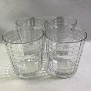 PASABAHCE Block Optic Square Window Rocks Glasses 4 inch Tall Low Tumbler Turkey - Picture 1 of 5