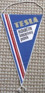 Tesla Hloubetin Radio Relay Stations & Television Studio Technology Pennant Flag - Picture 1 of 4