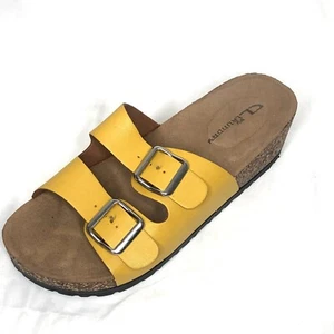 Chinese Laundry Women’s Yellow 2 Strap Adjustable Buckle Slide Sandals Sz  8 - Picture 1 of 15