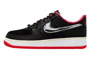 Sneakers Uomo Nike Nero Rosso Air Force 1 Premium H-Town 9.5 DZX5427-001 Nuove - Foto 1 di 5