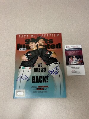 Corbin Carroll Zac Gallen Signed SPORTS ILLUSTRATED Kids Magazine Dbacks JSA COA - Image 1 of 4