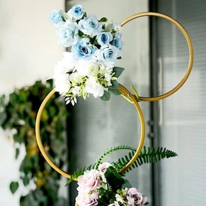 Pilar de aros de metal de 3 pies soporte telón de fondo decoración fiesta eventos suministros para el hogar - Imagen 1 de 17